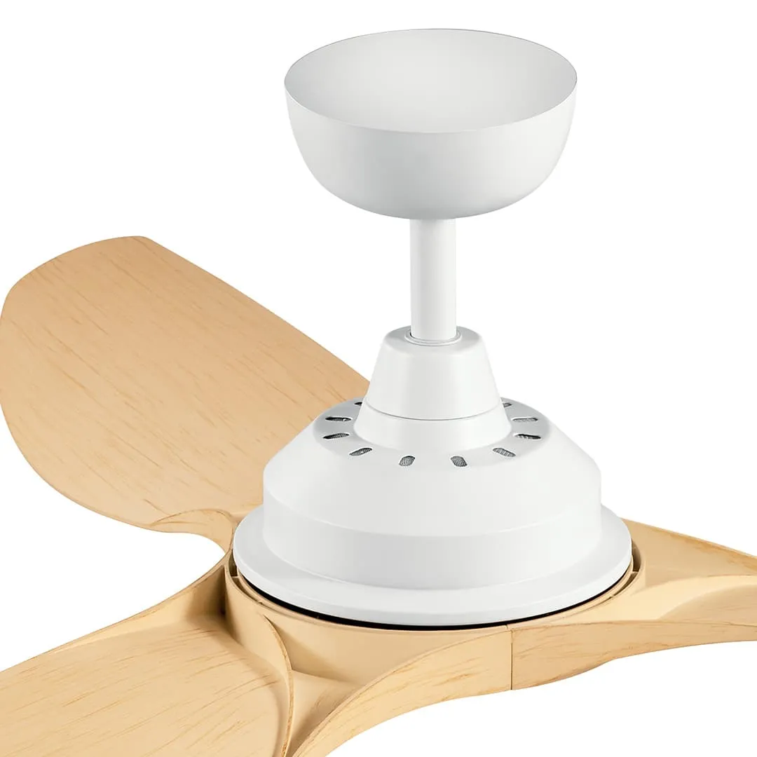 Kichler Imari 65-in Matte White LED Indoor/Outdoor Ceiling Fan with Light Kit (3-Blade), photo 5 of 6