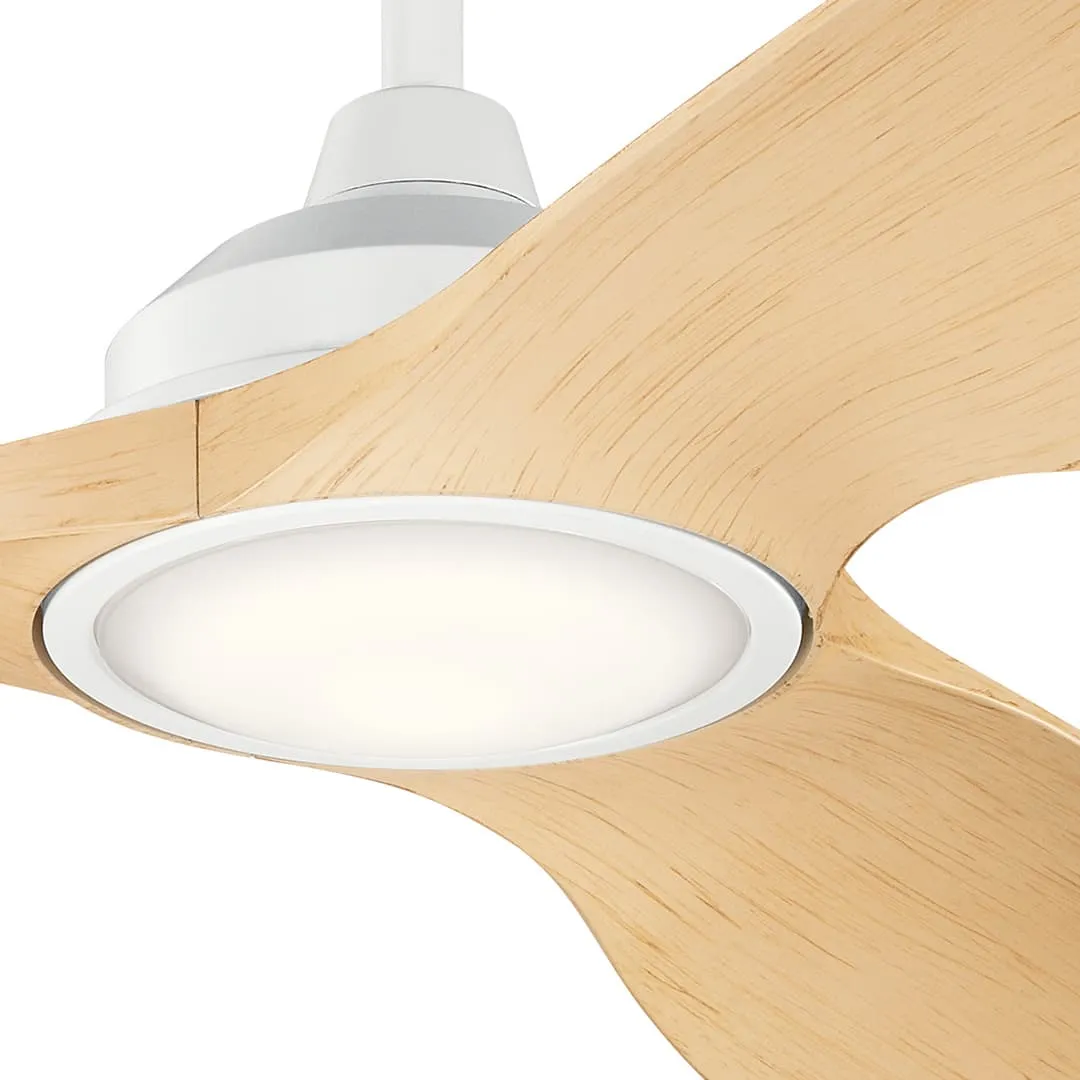 Kichler Imari 65-in Matte White LED Indoor/Outdoor Ceiling Fan with Light Kit (3-Blade), photo 6 of 6