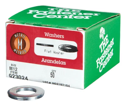 Zinc-Plated Steel M12 mm Flat Washer, 50-Pack