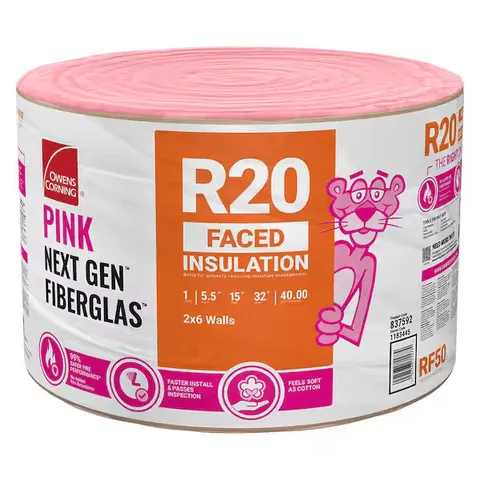 R-20 Kraft Faced 5.5 × 15 × 384 in Continuous Roll Insulation
