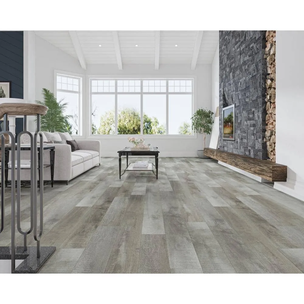 Montserrat Summa Intrepid Nickel 14 mm T x 7.75 in. W HDF Waterproof AC5 Click Lock Laminate Wood Flooring (23.09 sq. ft./case), photo 8 of 9
