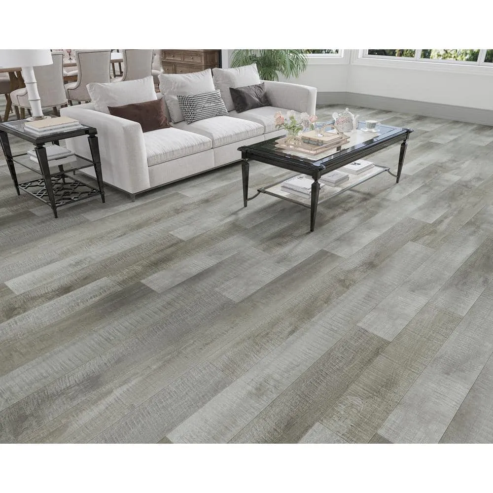 Montserrat Summa Intrepid Nickel 14 mm T x 7.75 in. W HDF Waterproof AC5 Click Lock Laminate Wood Flooring (23.09 sq. ft./case), photo 2 of 9