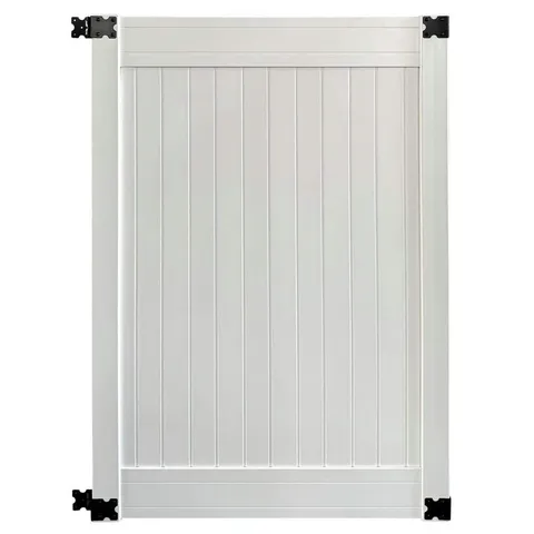 White Vinyl Self-Closing Gate