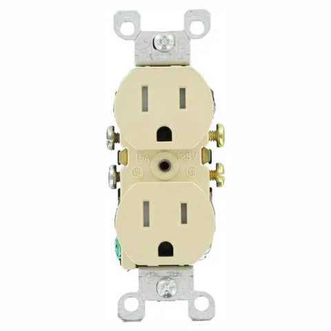 15A Tamper-Resistant Duplex Outlet, Ivory, 10-Pack