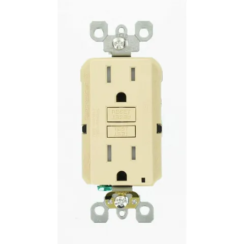 15A SmartlockPro Self-Test Tamper-Resistant GFCI Outlet (Ivory)