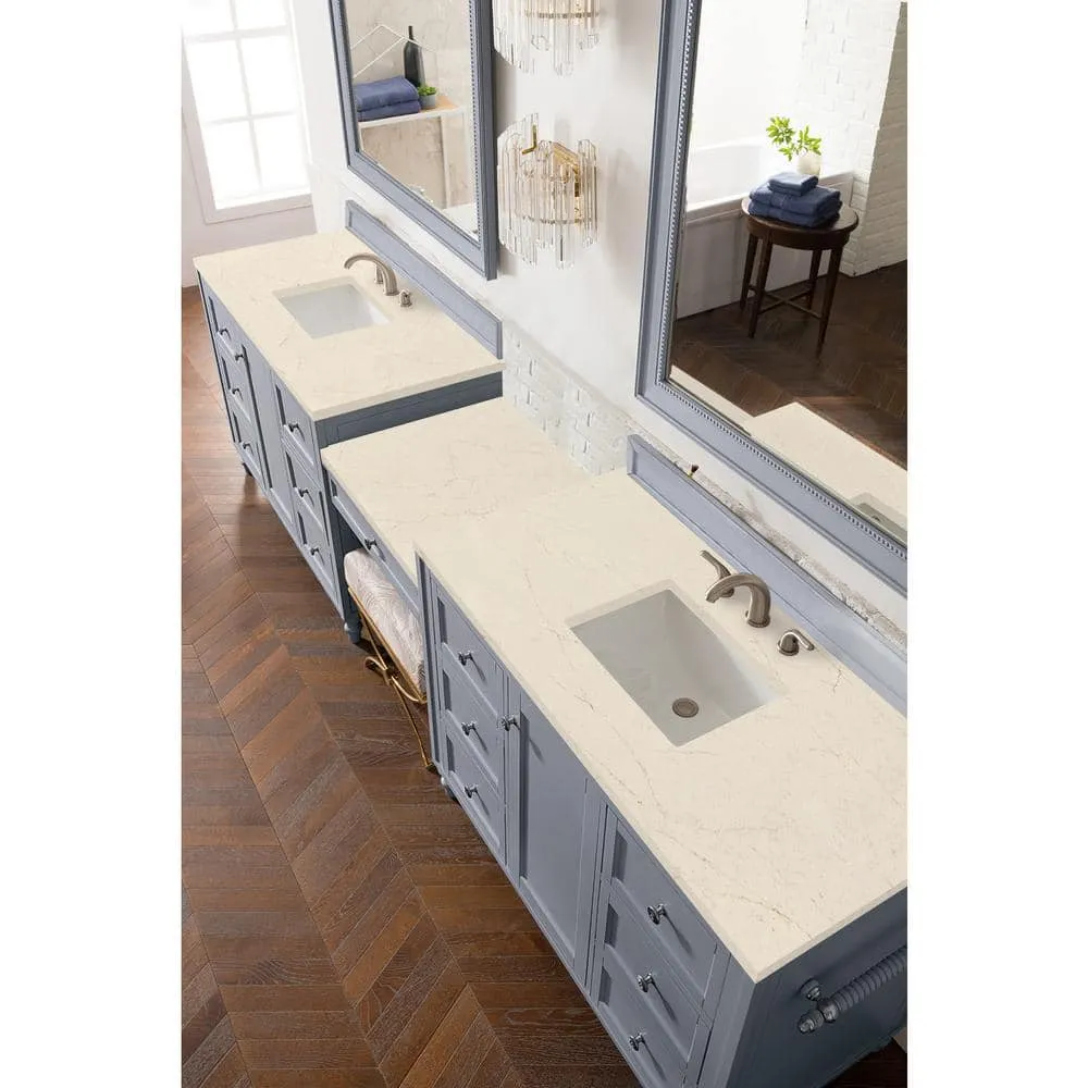 James Martin Vanities Copper Cove Encore Double Bath Vanity, Silver Gray, Quartz Top, photo 3 of 7