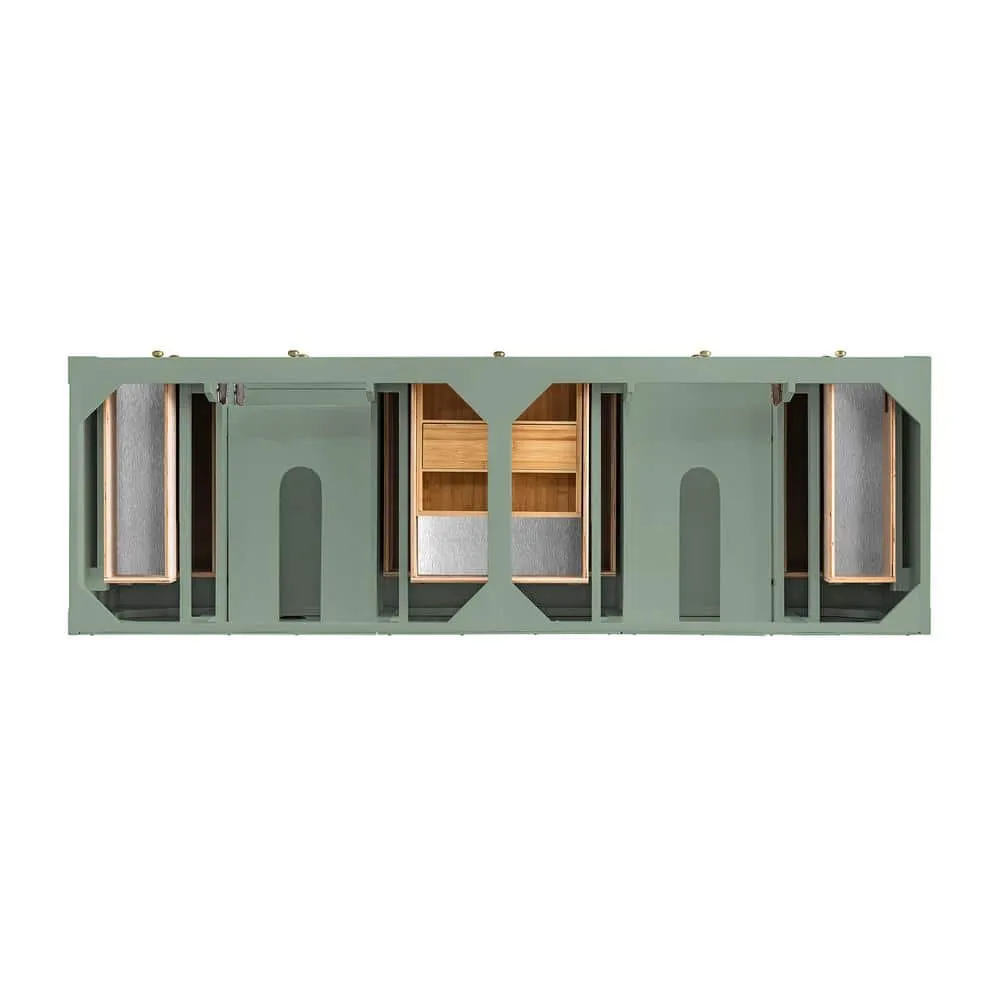 James Martin Vanities Breckenridge 72" Bathroom Vanity in Smokey Celadon with White Zeus Quartz Top, photo 7 of 7