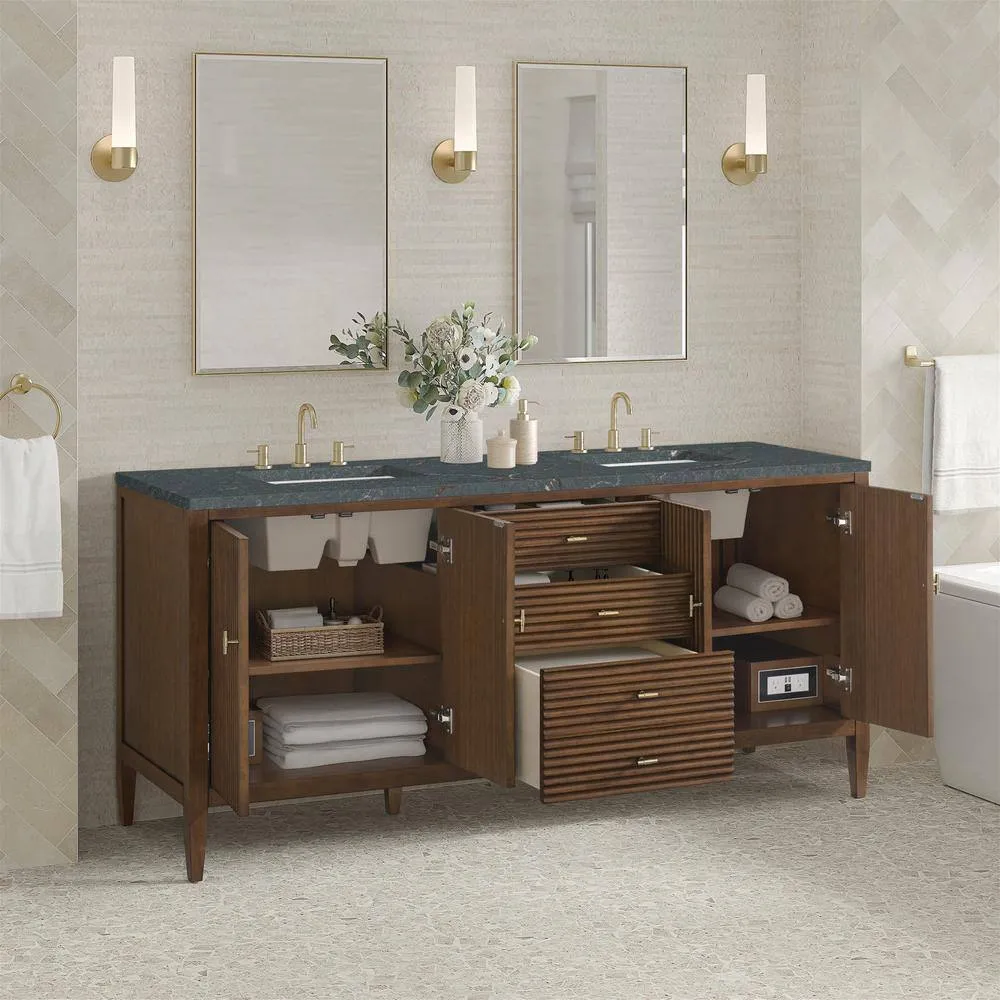 James Martin Vanities Myrrin 72-inch Double Bathroom Vanity with Parisien Bleu Quartz Top, photo 5 of 6