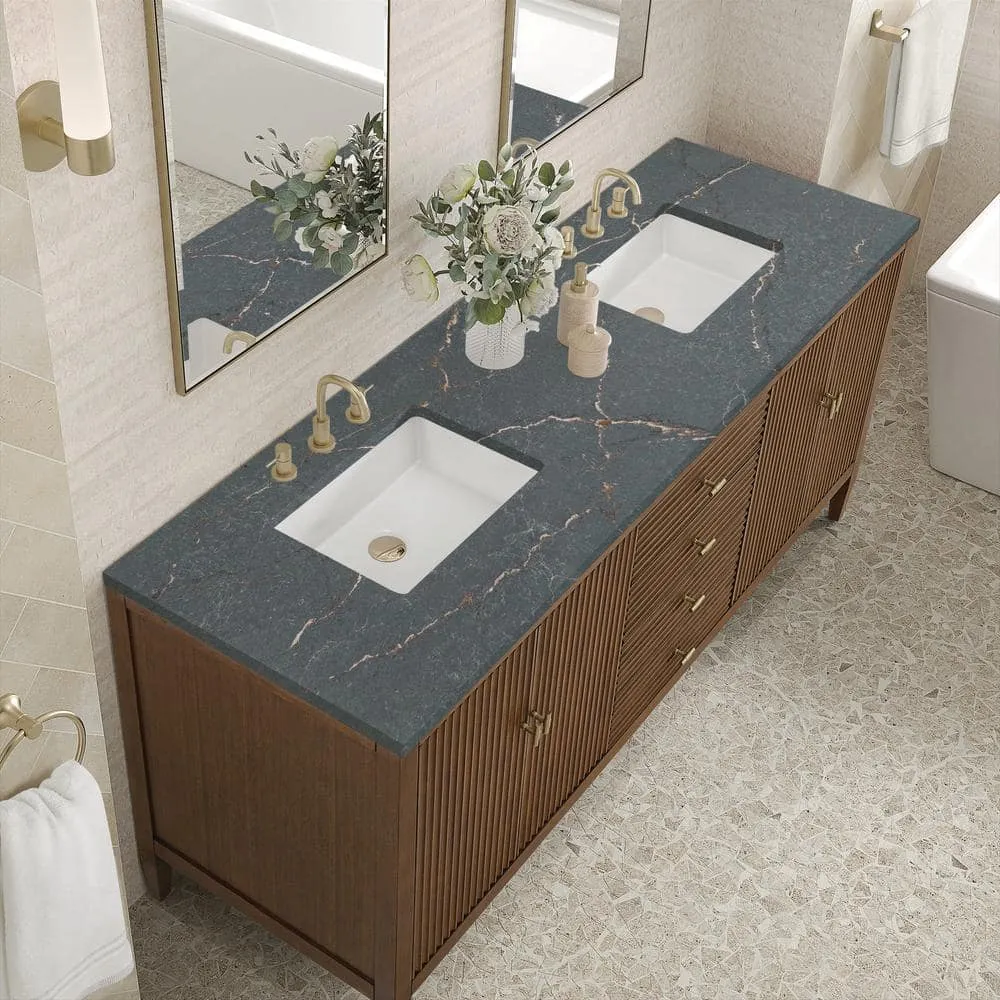 James Martin Vanities Myrrin 72-inch Double Bathroom Vanity with Parisien Bleu Quartz Top, photo 6 of 6
