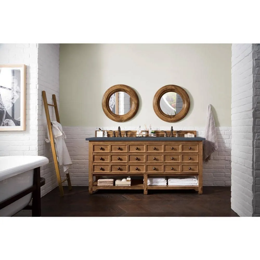 James Martin Vanities Malibu 72" Double Bath Vanity in Honey Alder with Charcoal Soapstone Quartz Top, photo 4 of 6