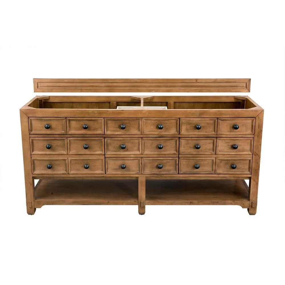 James Martin Vanities Malibu 72" Double Bath Vanity in Honey Alder with Charcoal Soapstone Quartz Top, photo 5 of 6