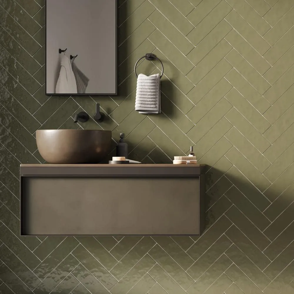 Ivy Hill Tile Catalina Kale 3 in. x 12 in. x 8 mm Polished Ceramic Subway Wall Tile (10.76 sq. ft./Case), photo 2 of 8