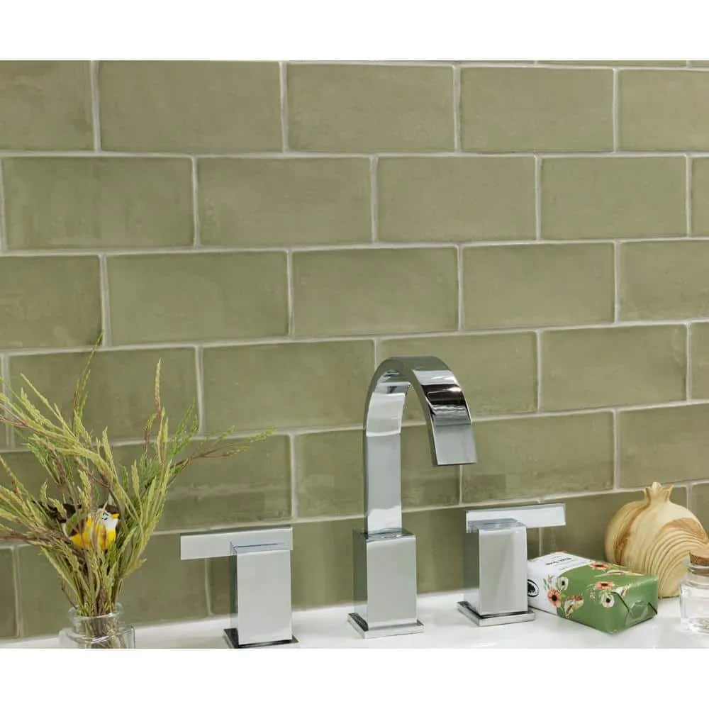 Ivy Hill Tile Catalina Kale 3 in. x 6 in. x 8 mm Polished Ceramic Subway Wall Tile (5.38 sq.ft./case), photo 2 of 7