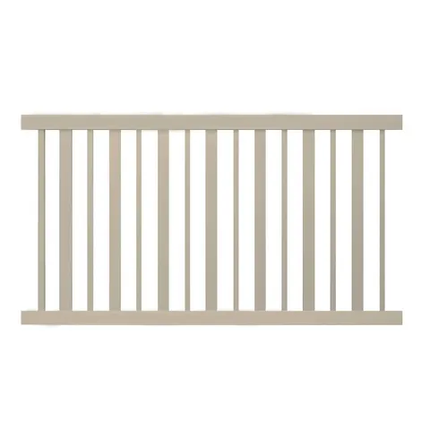 Khaki Vinyl Pool Fence Panel 4x8 ft