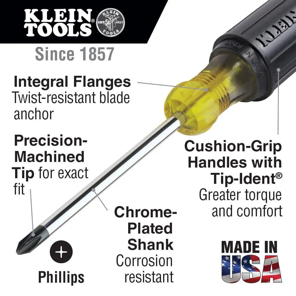 Klein Tools 85148 Screwdriver Set with Magnetizer, Cushion-Grip Handles, 8-Piece, photo 3 of 8