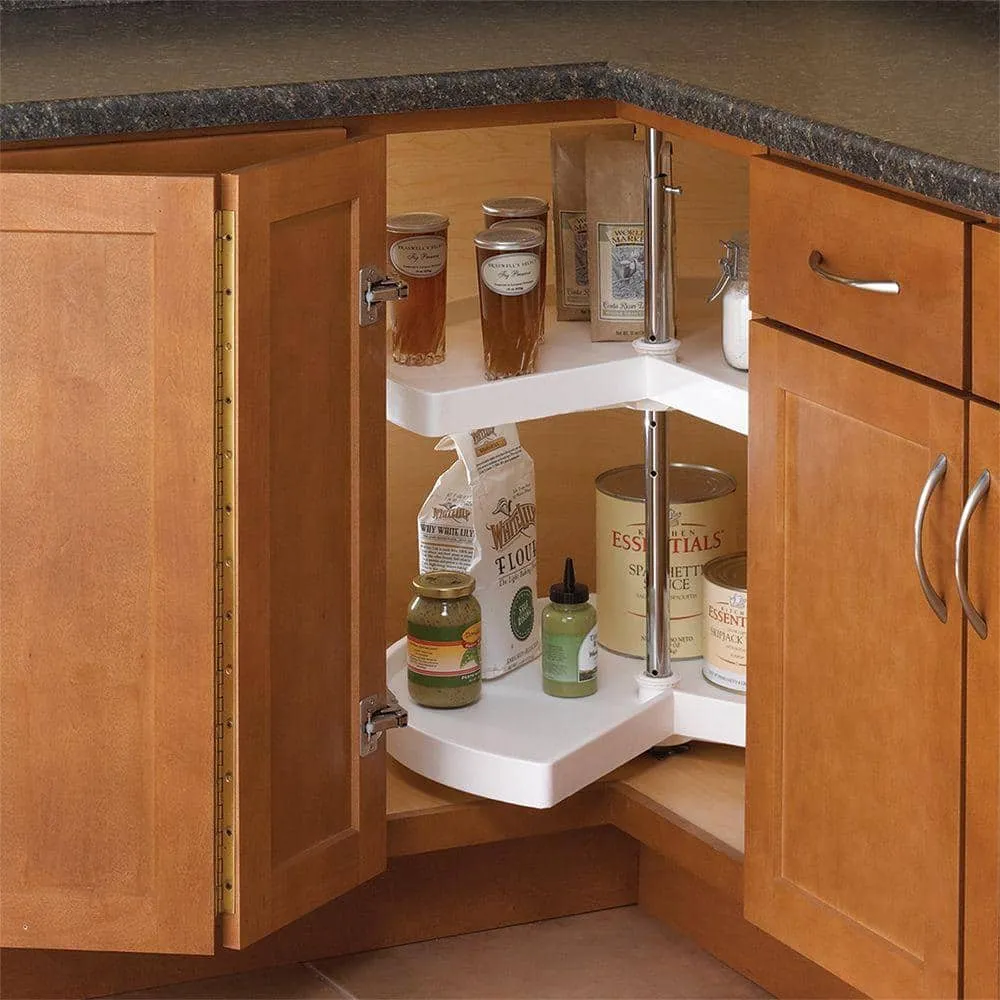Knape & Vogt 32 in. H x 24 in. W x 24 in. D 2-Shelf Kidney Shaped Lazy Susan Cabinet Organizer, photo 3 of 3