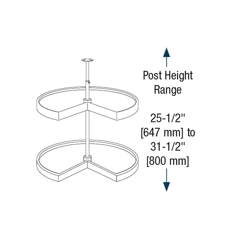 Knape & Vogt 32 in. H x 24 in. W x 24 in. D 2-Shelf Kidney Shaped Lazy Susan Cabinet Organizer, photo 2 of 3