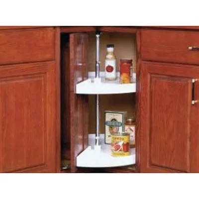 Knape & Vogt Lazy Susan Set, 18 to 40 in. Diameter, 1 to 10 Shelves, White or Frosted Nickel, photo 4 of 12
