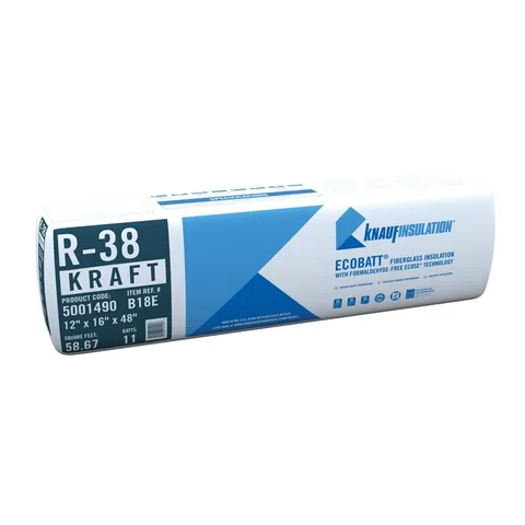 R-38 EcoBatt Kraft Faced Fiberglass Insulation Batt