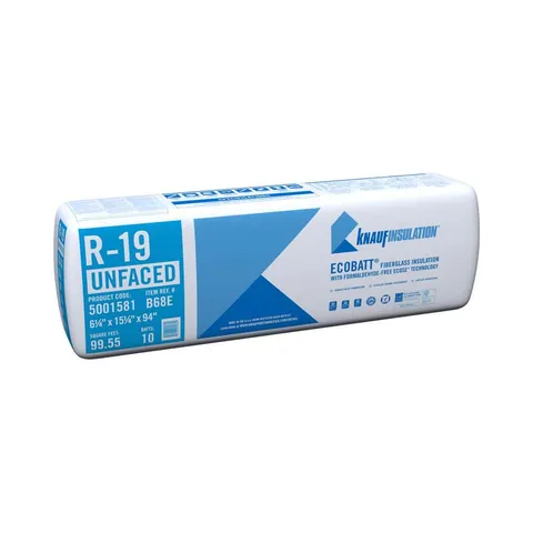 EcoBatt R-19 Unfaced Fiberglass Insulation Batts