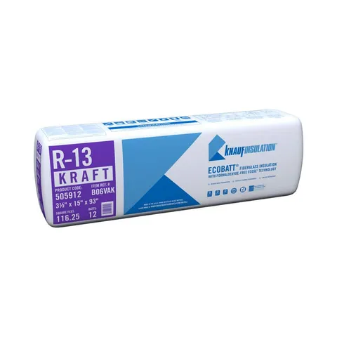 R-13 EcoBatt Kraft Faced Fiberglass Insulation Batt