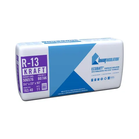 EcoBatt R-13 Kraft Faced Fiberglass Insulation Batts