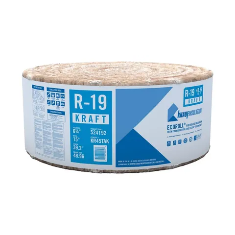 R-19 EcoRoll Kraft Faced Fiberglass Insulation Roll