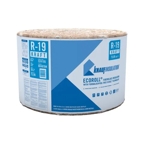 R-19 EcoRoll Kraft Faced Fiberglass Insulation Roll