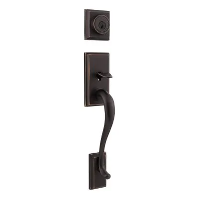 Kwikset SmartKey Hawthorne/Juno Venetian Bronze Entry Handleset, ANSI/BHMA Grade 1, KW1, Fits 1-3/4 in Doors, photo 8 of 8