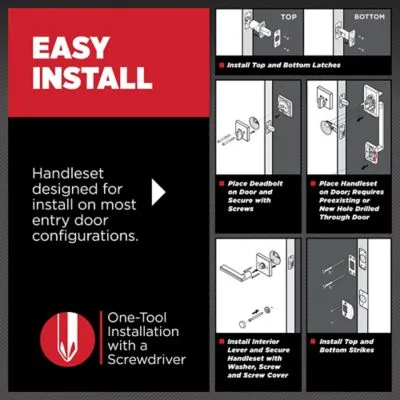 Kwikset SmartKey Hawthorne/Juno Venetian Bronze Entry Handleset, ANSI/BHMA Grade 1, KW1, Fits 1-3/4 in Doors, photo 3 of 8