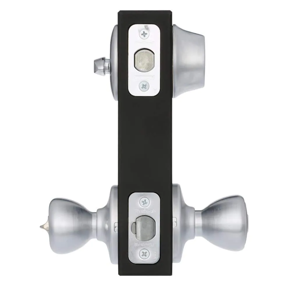 Kwikset Tylo Satin Chrome Exterior Entry Door Knob and Single Cylinder Deadbolt Project Pack, photo 3 of 5