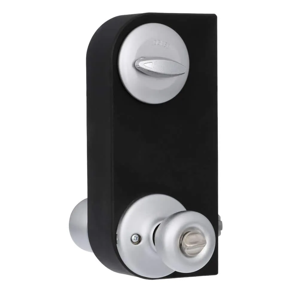 Kwikset Tylo Satin Chrome Exterior Entry Door Knob and Single Cylinder Deadbolt Project Pack, photo 2 of 5
