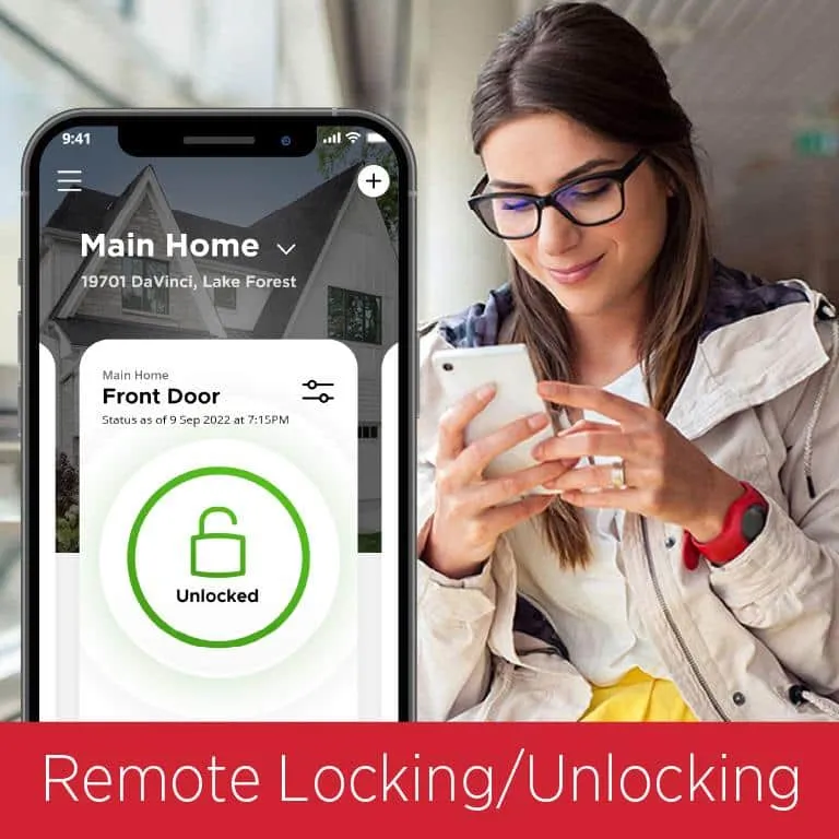 Kwikset Halo Satin Nickel Electronic Smart Lock Deadbolt Feat SmartKey Security Touchscreen and WiFi and San Clemente Handleset, photo 4 of 10