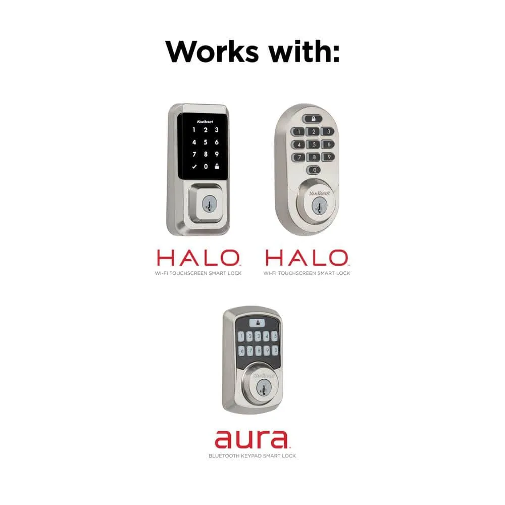 Kwikset Halo Satin Nickel Electronic Smart Lock Deadbolt Feat SmartKey Security Touchscreen and WiFi and San Clemente Handleset, photo 10 of 10