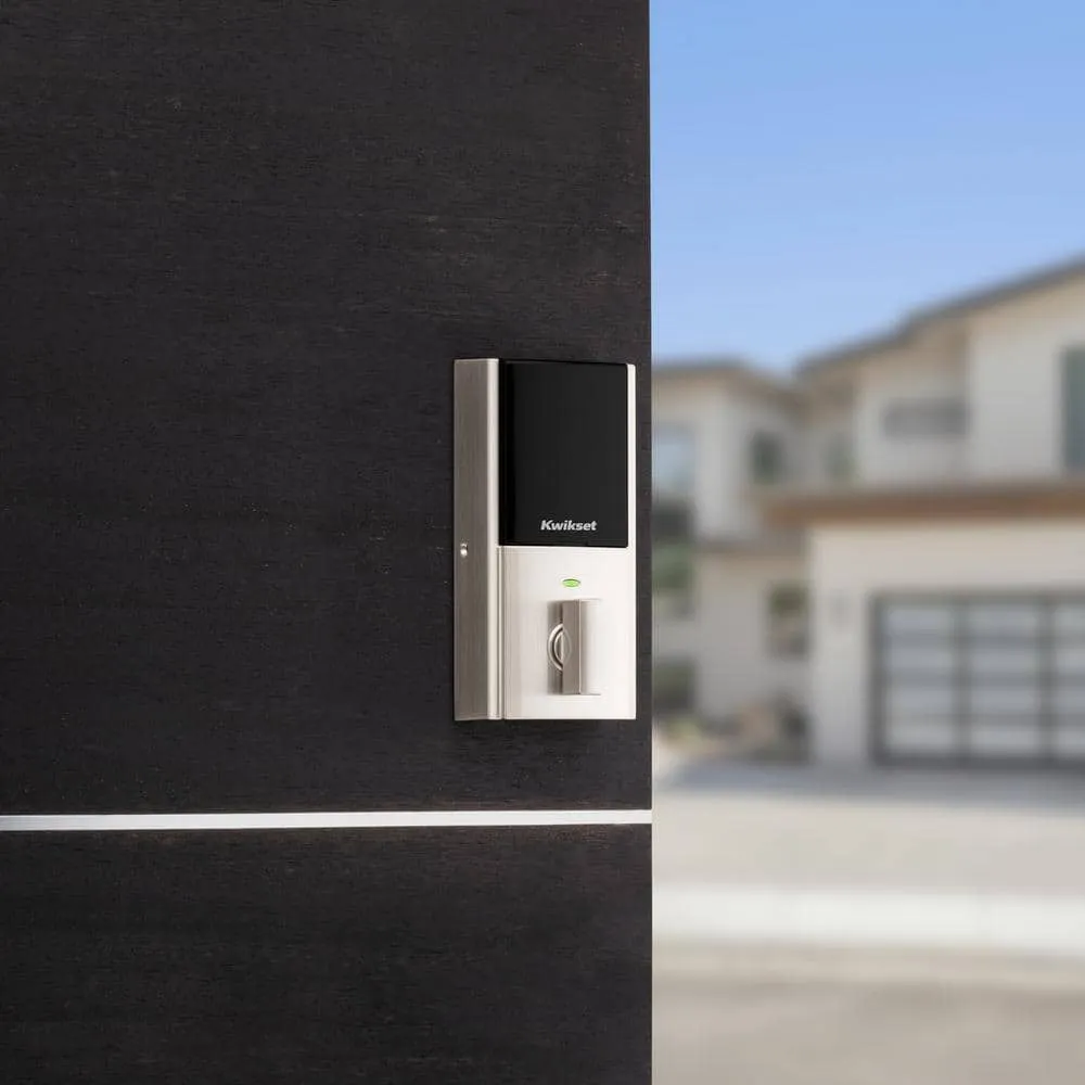 Kwikset HALO Touch Fingerprint WiFi Smart Lock Deadbolt with SmartKey Security & San Clemente Handleset – Satin Nickel, photo 6 of 7