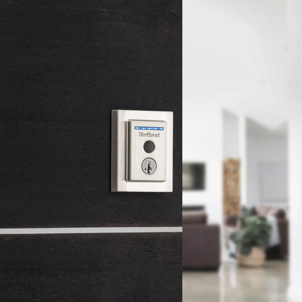 Kwikset HALO Touch Fingerprint WiFi Smart Lock Deadbolt with SmartKey Security & San Clemente Handleset – Satin Nickel, photo 4 of 7