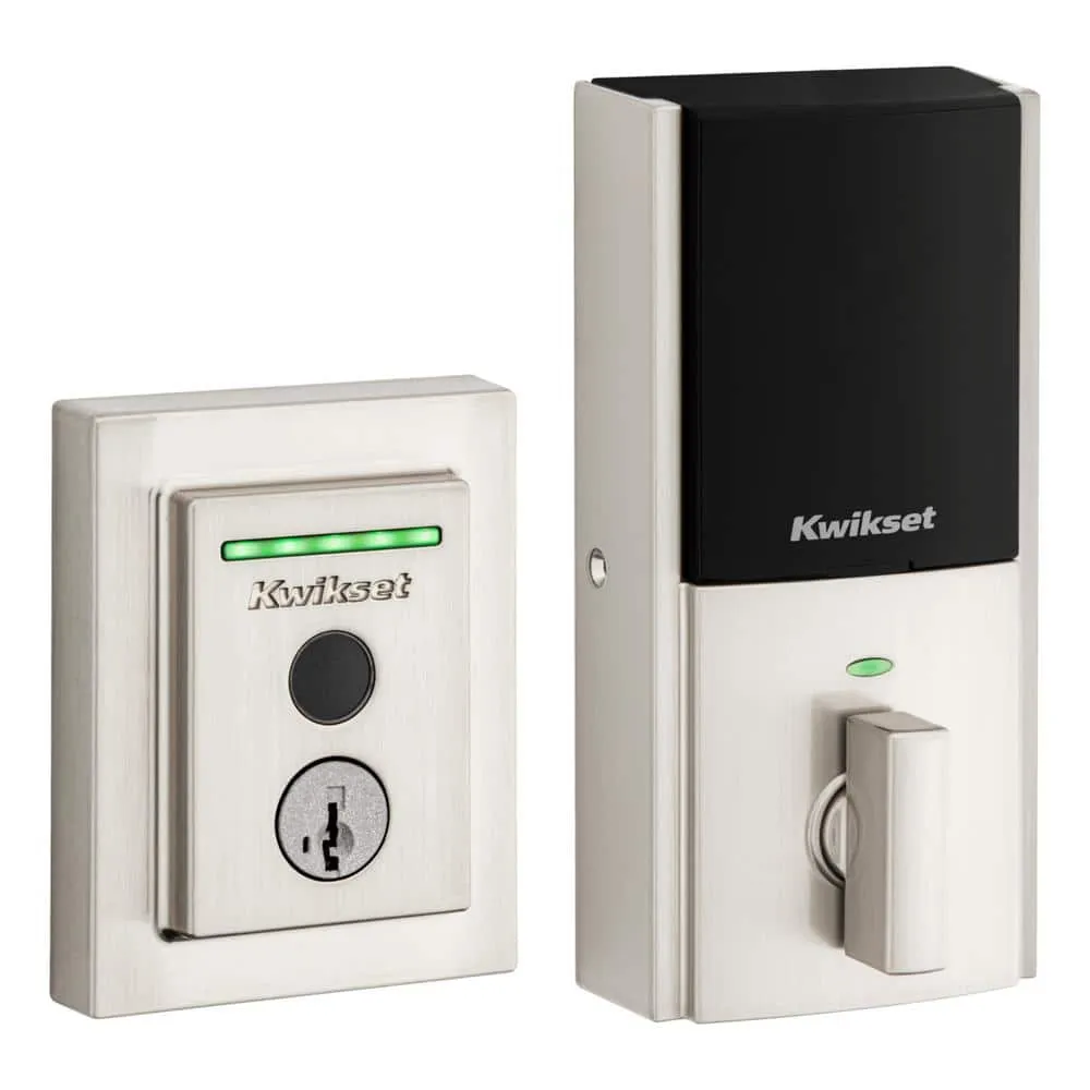Kwikset HALO Touch Fingerprint WiFi Smart Lock Deadbolt with SmartKey Security & San Clemente Handleset – Satin Nickel, photo 2 of 7