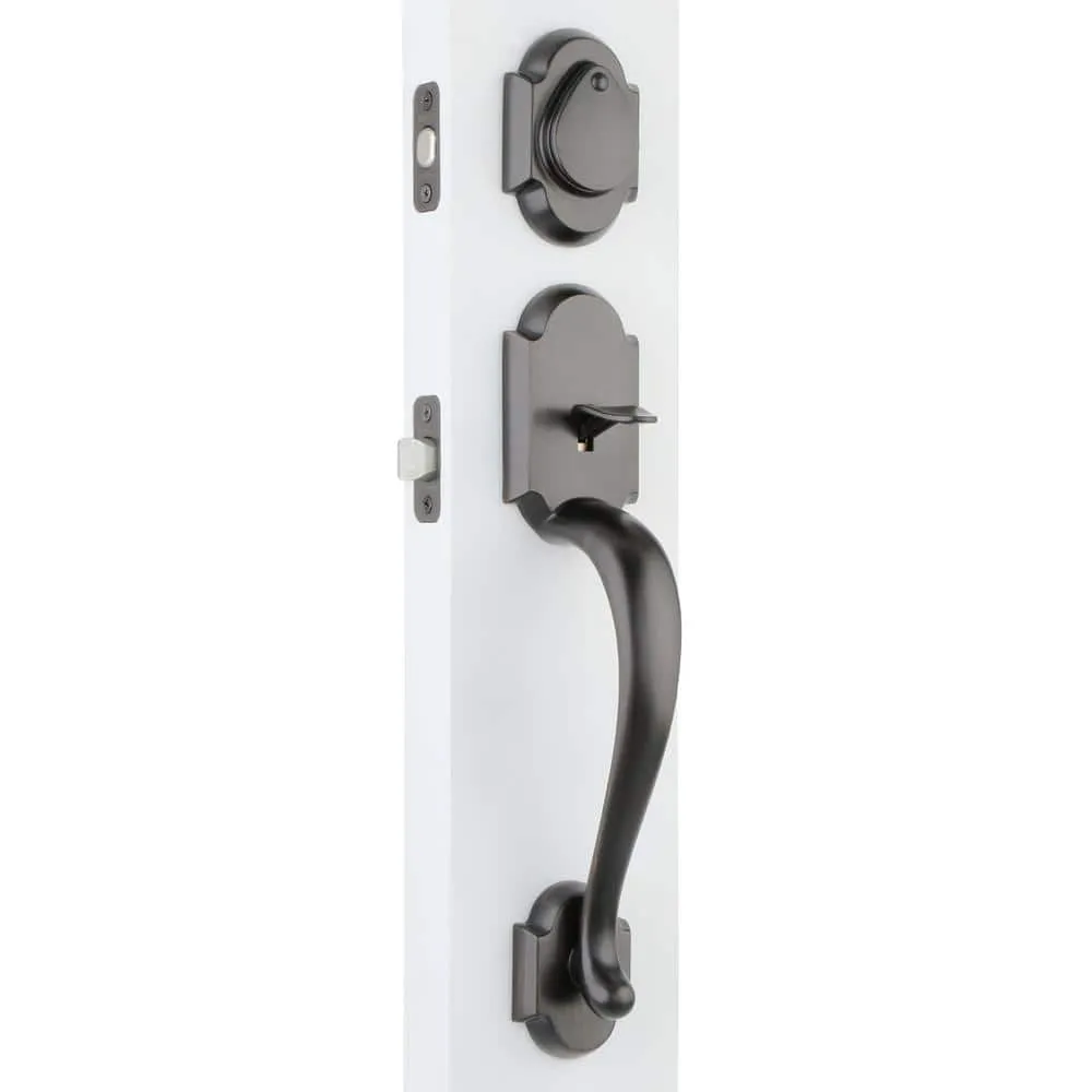 Kwikset Austin Venetian Bronze Single Cylinder Door Handleset with Austin Entry Door Lever Featuring SmartKey Security, photo 2 of 7
