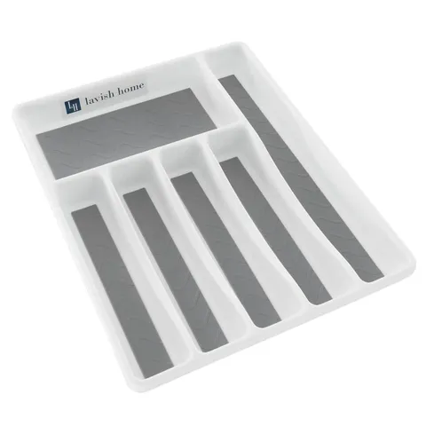 White Durable Plastic Drawer Organizer with 6-Sections