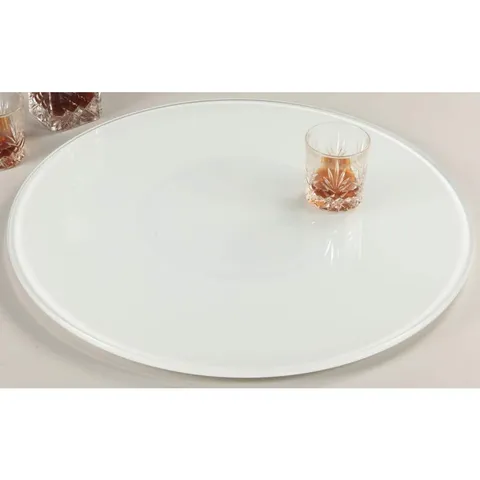 24 in. Round White Glass 3/8 in. T Lazy Susan