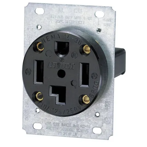 30A Flush Mount Single Power Outlet (NEMA 14-30R)