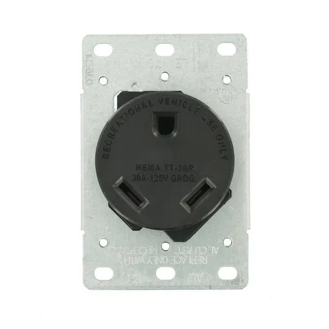 30A Flush-Mount Single Outlet (Black)