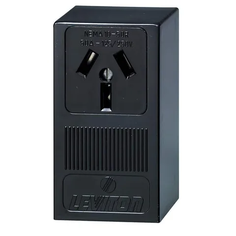 50A Thermoplastic Single Power Outlet (Black)