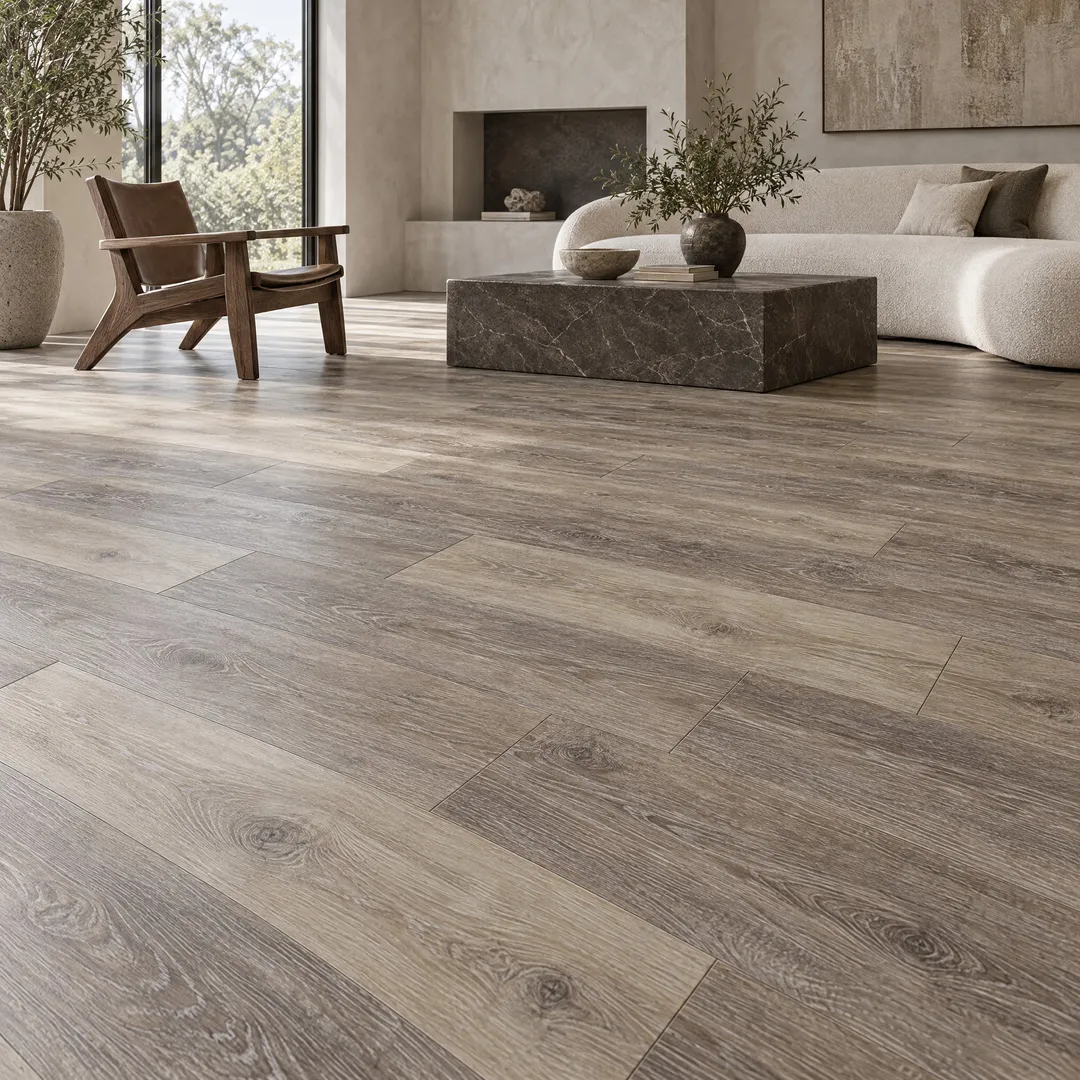 Lifeproof Arnica Lake Oak 22-MIL x 7.1 in. W x 48 in. L Click Lock Waterproof Luxury Vinyl Plank Flooring (476.3 sq. ft./pallet), in a room, photo 2 of 2
