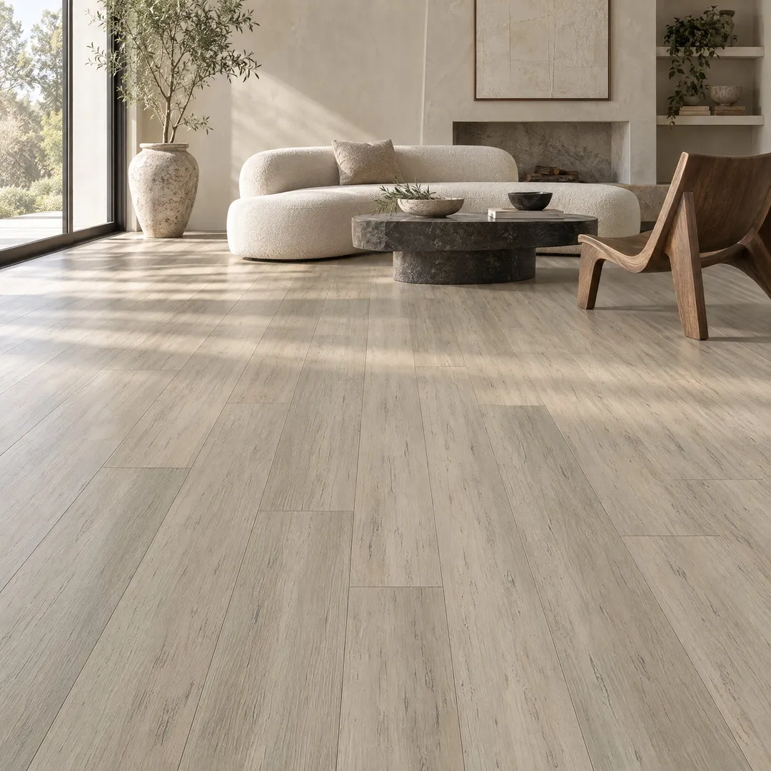 Lifeproof Barrington 7 mm T x 5.2 in W x 36.22 in L Waterproof Engineered Click Bamboo Flooring (13.07 sf/case), in a room, photo 4 of 8