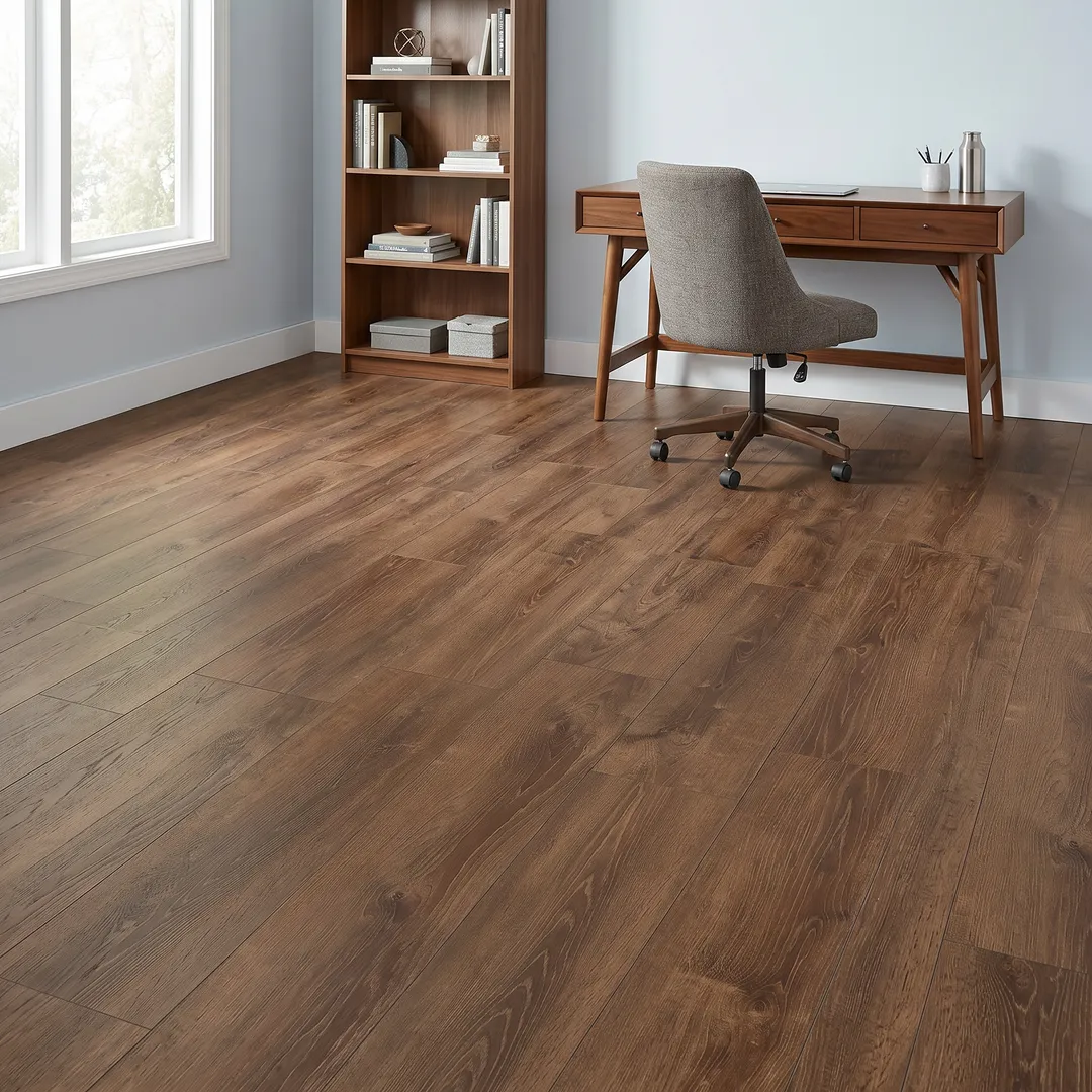 Lifeproof vinyl flooring, Burnt Oak, in a room, photo 2 of 13