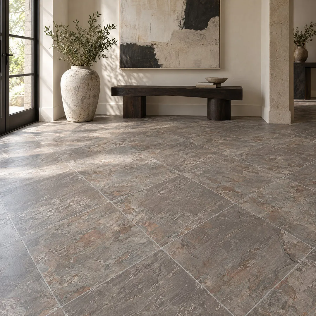 Lifeproof Diagonal Slate Residential/Light Commercial Vinyl Sheet, Sold by 12 ft. Wide x Custom Length, in a room, photo 2 of 8