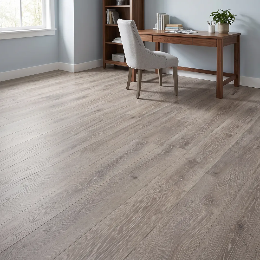 Lifeproof EIR Hillcrest Oak 12 mm Thick x 7.48 in. Wide x 47.72 in. Length Laminate Flooring (19.83 sq. ft. / case), in a room, photo 2 of 2