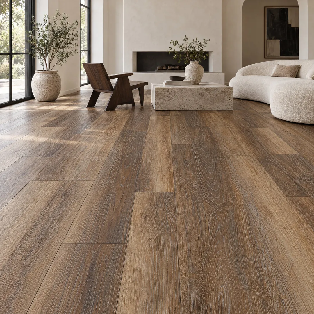 Banff Gray 22 MIL x 7.1 in. W x 48 in. L Click Lock Waterproof Luxury Vinyl Plank Flooring (476.3 sqft/pallet), in a room, photo 3 of 3