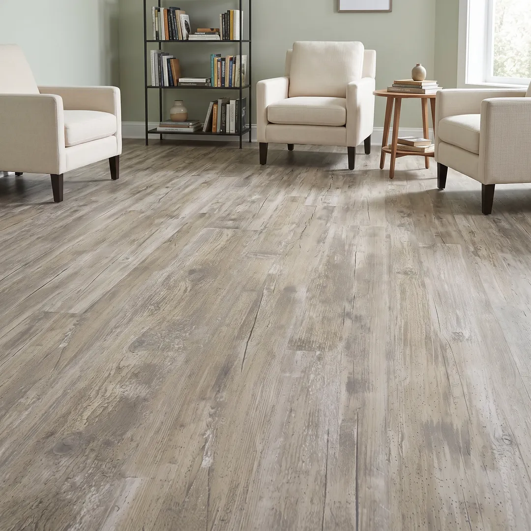 Lifeproof vinyl flooring, Lighthouse Oak, in a room, photo 2 of 16